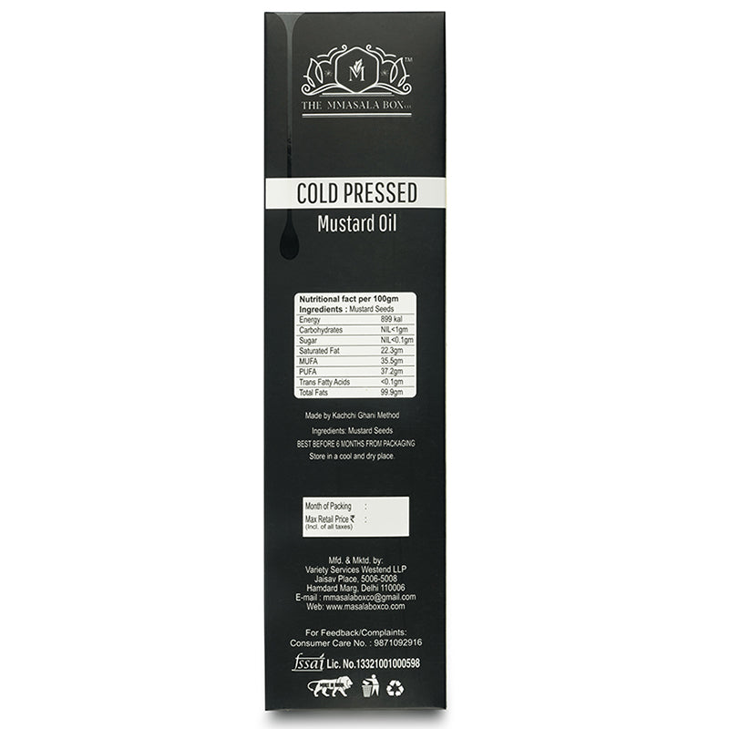100% Natural Cold Pressed Aged Black Mustard Oil - 1 L