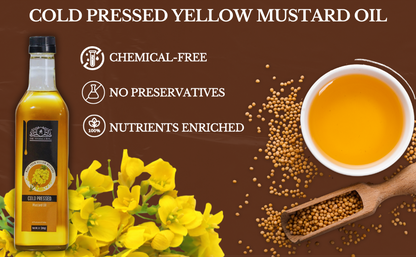 100% Natural Cold Pressed Yellow Mustard Oil- 1 L