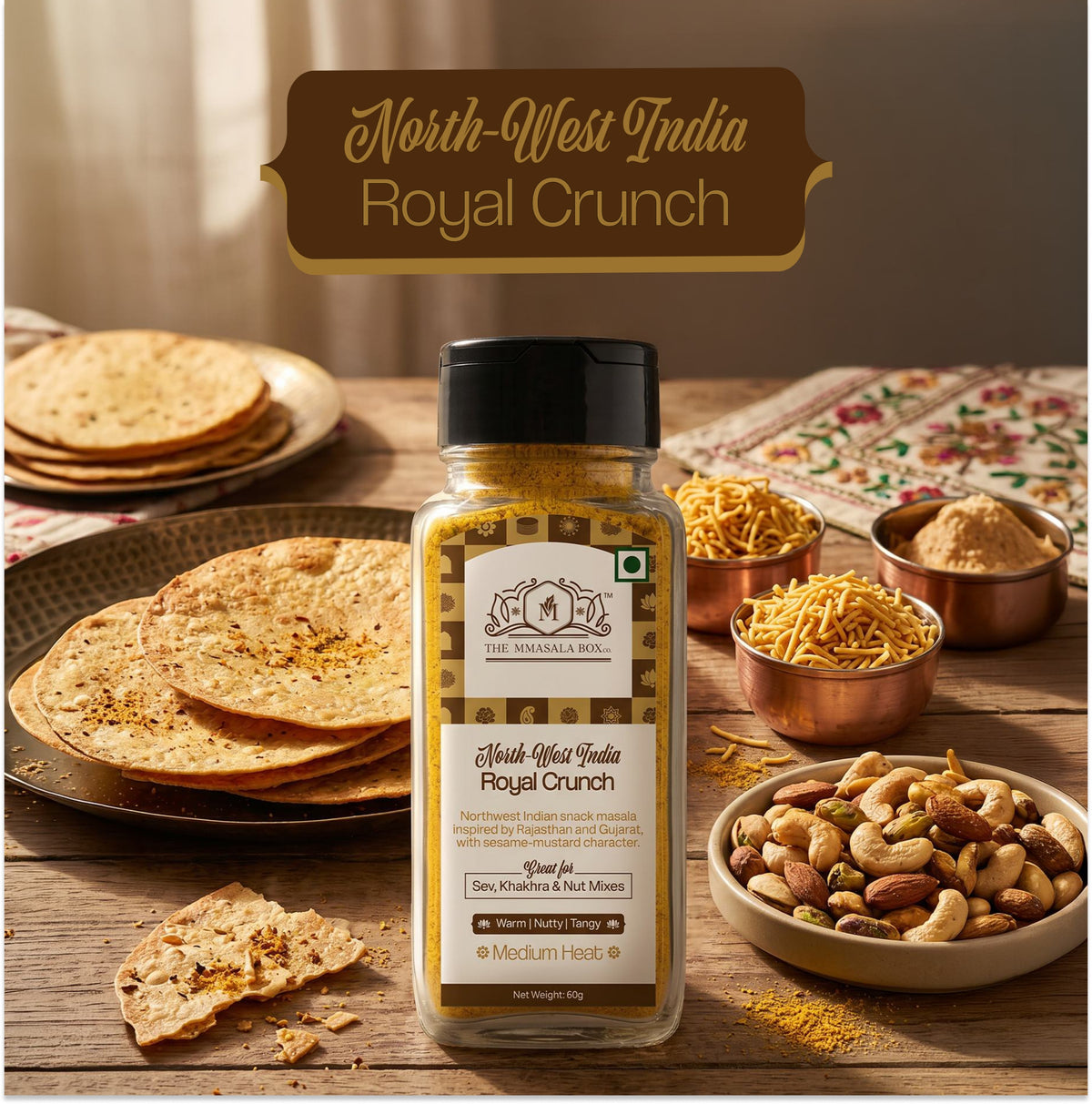 North-West India Royal Crunch Masala by The Mmasala Box Co. for crunchy Indian snacks