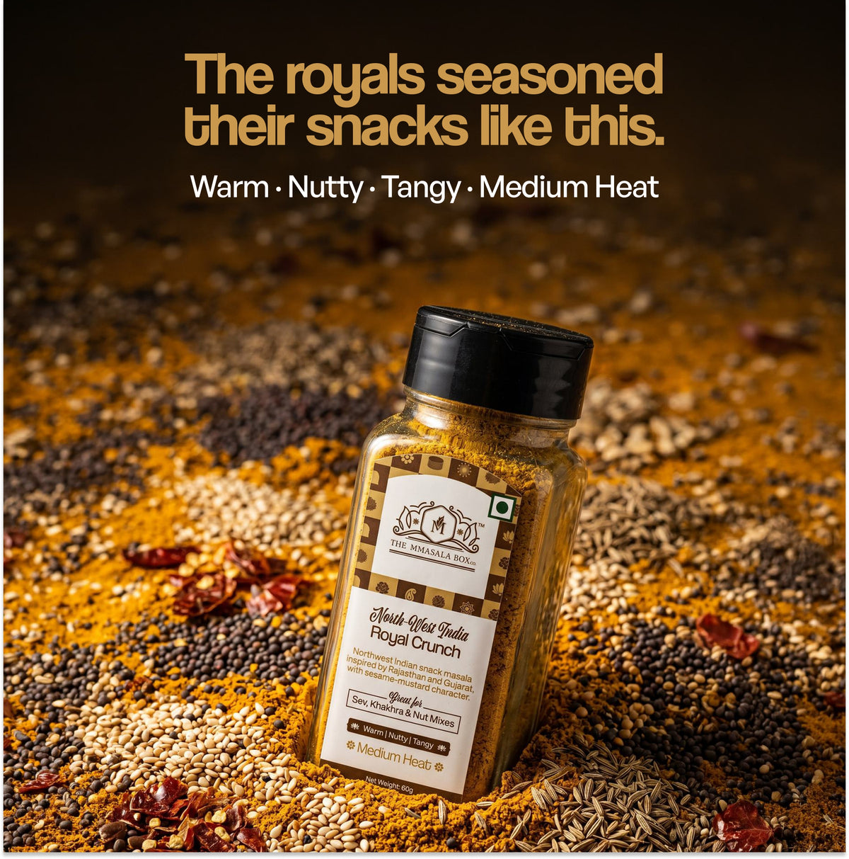 North-West India Royal Crunch Masala with khakhra, sev and mixed nuts by The Mmasala Box Co.